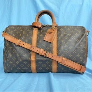 LOUIS VUITTON LV Keepall 45 Monogram Shoulder Hand Bag Purse